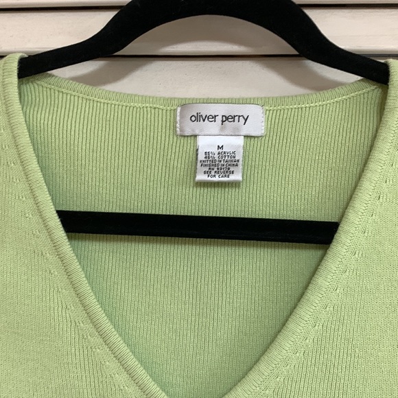 spring green vintage three quarter length blouse - Picture 2 of 4